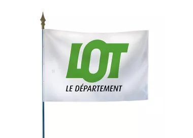 Drapeau du Conseil Départemental du Lot en maille polyester