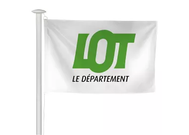 Pavillon du Conseil Départemental du Lot à hisser
