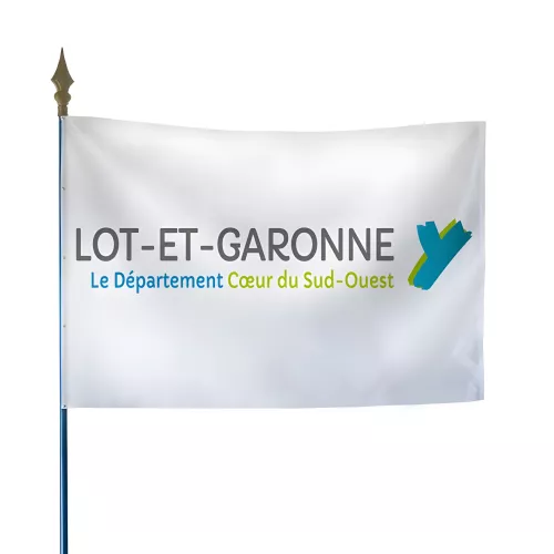 Drapeau du Conseil Départemental du Lot-et-Garonne en polyester