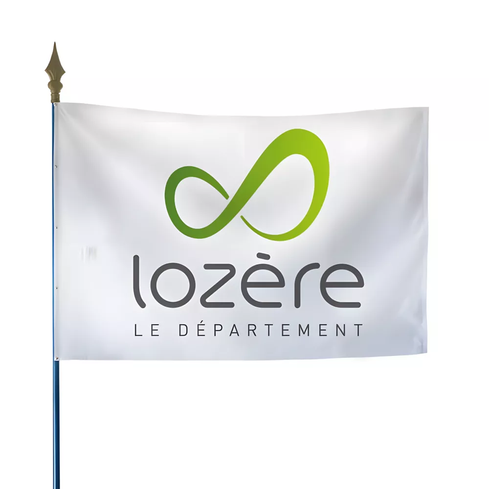 Drapeau du Conseil Départemental de la Lozère en polyester Drapeau du Conseil Départemental de la Lozère en polyester