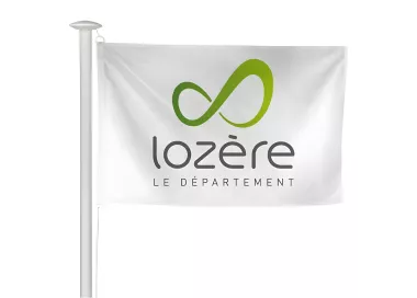 Pavillon du Conseil Départemental de la Lozère en maille polyester