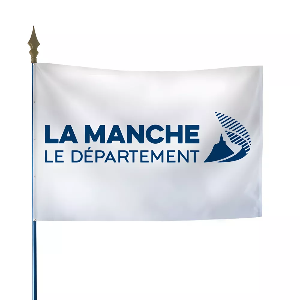 Drapeau du Conseil Départemental de la Manche en polyester Drapeau du Conseil Départemental de la Manche en polyester