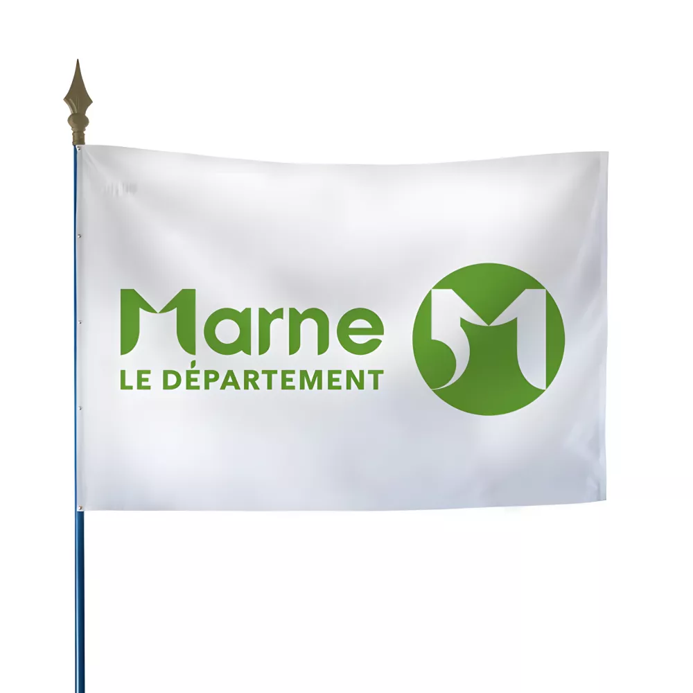 Drapeau du Conseil départemental de la Marne en polyester Drapeau du Conseil départemental de la Marne en polyester