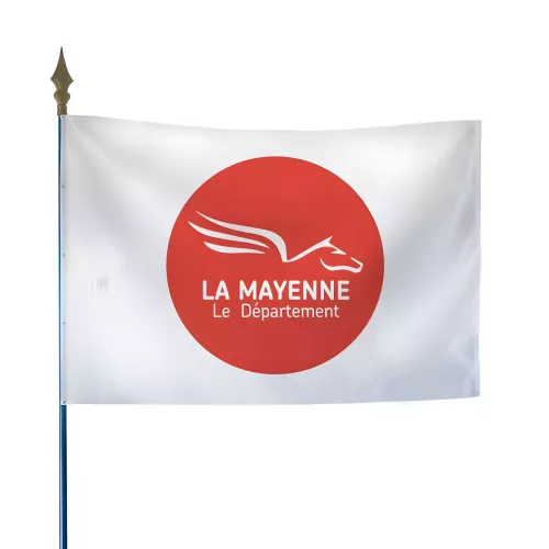 Drapeau du Conseil Départemental de Mayenne en polyester