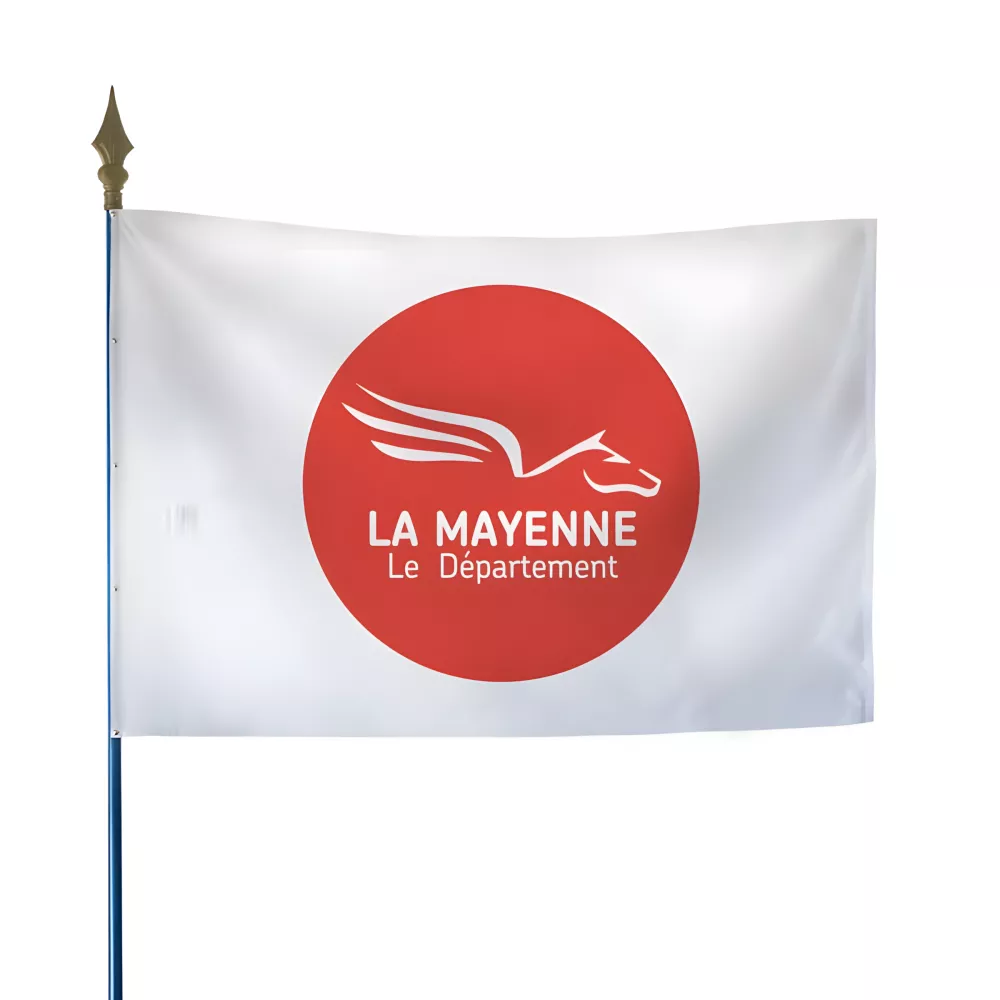 Drapeau du Conseil Départemental de Mayenne en polyester