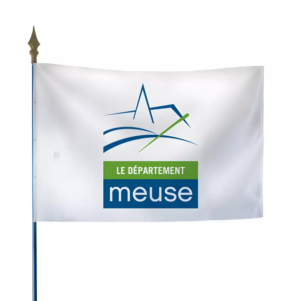 Drapeau du Conseil Départemental de la Meuse en maille polyester Drapeau du Conseil Départemental de la Meuse en maille polyester