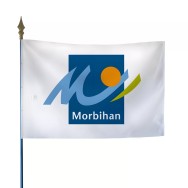 Drapeau du Conseil Départemental du Morbihan avec hampe