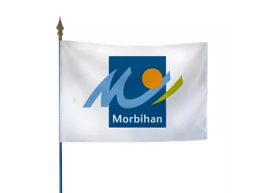 Drapeau du Conseil Départemental du Morbihan avec hampe