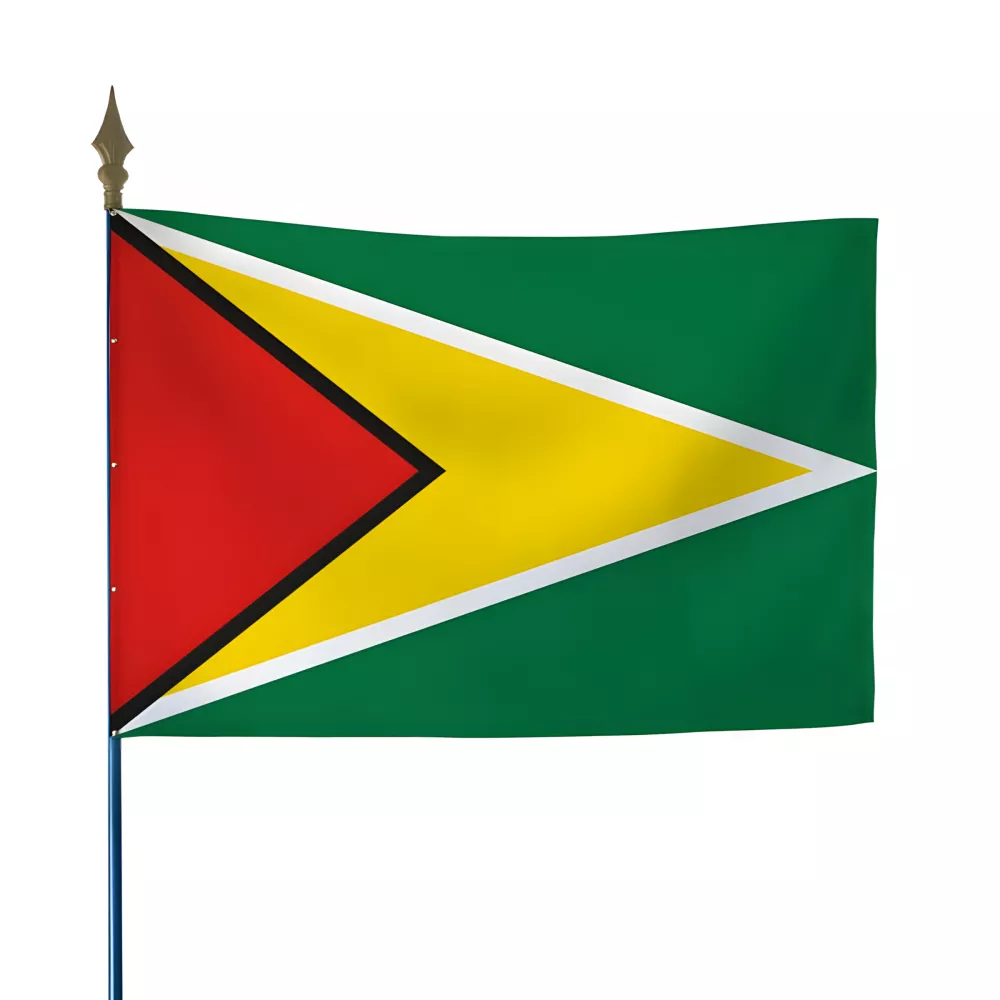 Drapeau du Guyana en maille polyester 115 g/m² Drapeau du Guyana en maille polyester 115 g/m²