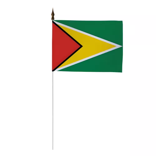 Drapeau de table Guyana 10 x 15 cm avec tige