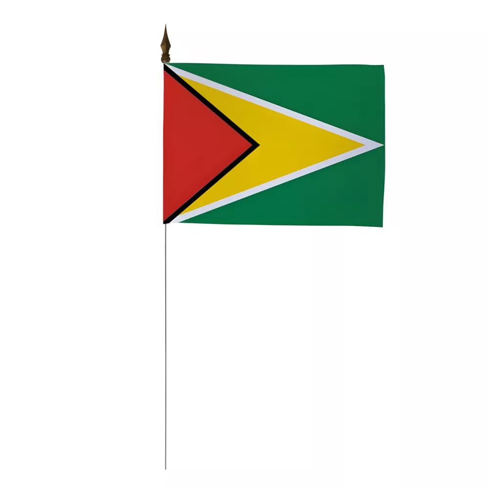 Drapeau de table Guyana 10 x 15 cm avec tige Drapeau de table Guyana 10 x 15 cm avec tige
