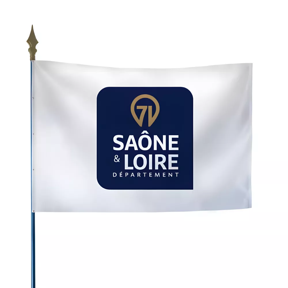 Drapeau du Conseil Départemental de Saône-et-Loire en polyester