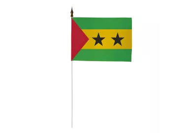 Drapeau de table Sao Tomé et Principe 10 x 15 cm polyester