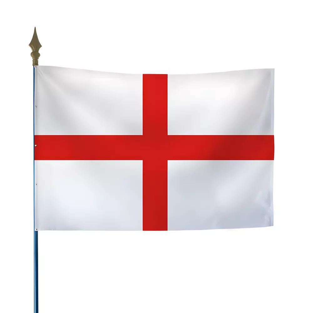 Drapeau de l'Angleterre en maille polyester avec hampe Drapeau de l'Angleterre en maille polyester avec hampe