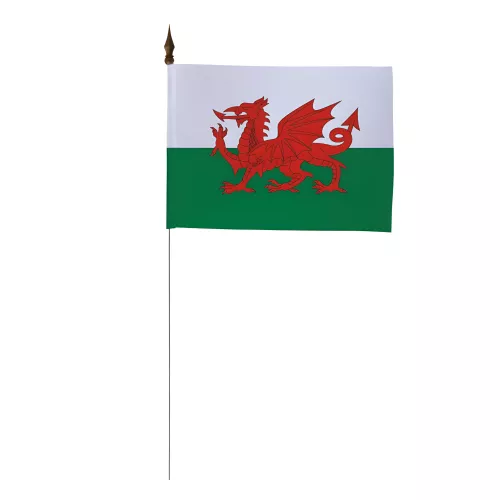 Drapeau de table Pays de Galles 10 x 15 cm avec tige métal