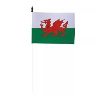 Drapeau de table Pays de Galles 10 x 15 cm avec tige métal