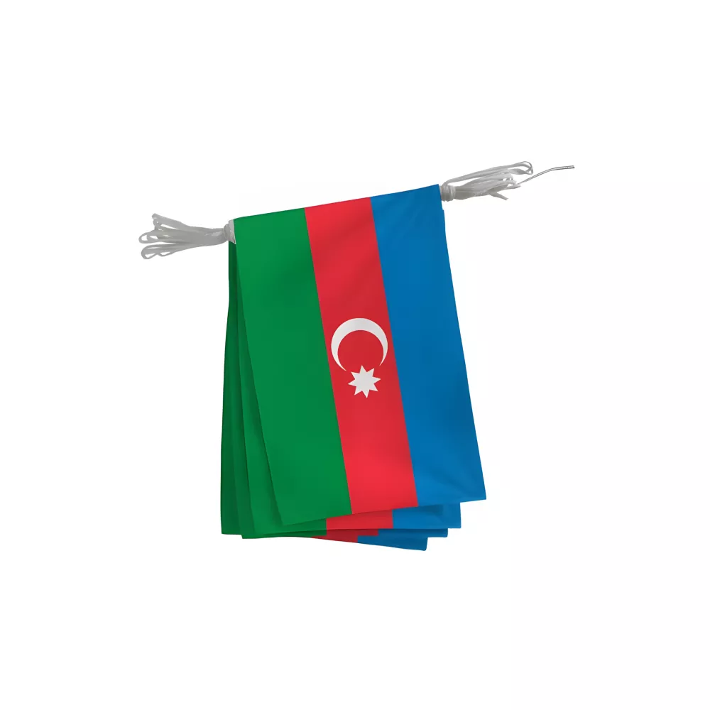Guirlande Azerbaïdjan fanions rectangulaires 20 x 30 cm Guirlande Azerbaïdjan fanions rectangulaires 20 x 30 cm