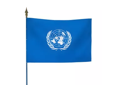 Drapeau de l'ONU en polyester ignifugé