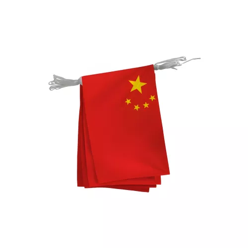 Guirlande Chine fanions polyester 20 x 30 cm
