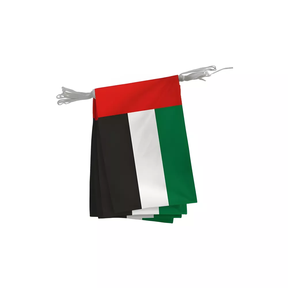 Guirlande Emirats Arabes Unis fanions 20 x 30 cm polyester Guirlande Emirats Arabes Unis fanions 20 x 30 cm polyester