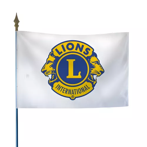 Drapeau du Lions Club en polyester brillant
