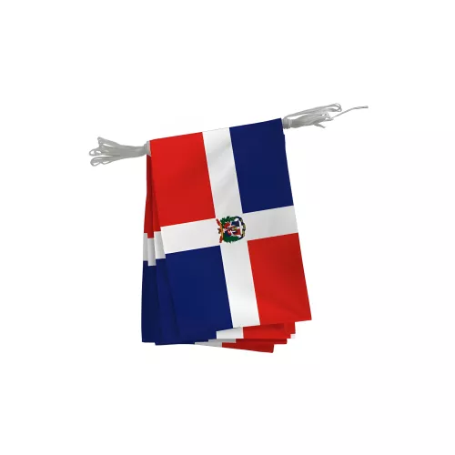 Guirlande pavoisement République Dominicaine polyester 20 x 30 cm