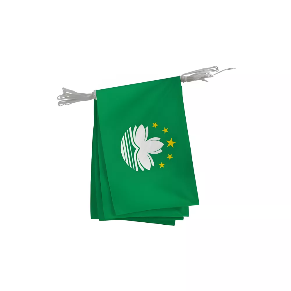 Guirlande Macao fanions rectangulaires 20 x 30 cm polyester Guirlande Macao fanions rectangulaires 20 x 30 cm polyester