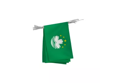 Guirlande Macao fanions rectangulaires 20 x 30 cm polyester
