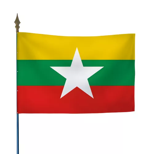 Drapeau Myanmar en maille polyester avec hampe