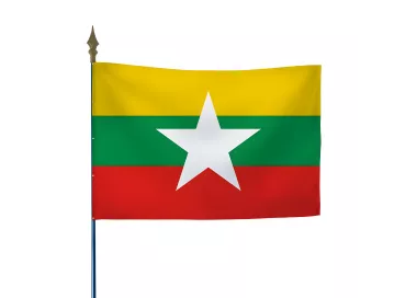 Drapeau Myanmar en maille polyester avec hampe