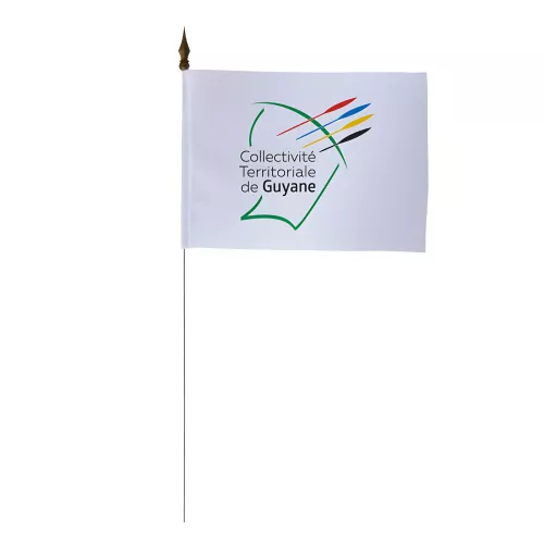 Drapeau de table Guyane 10 x 15 cm polyester