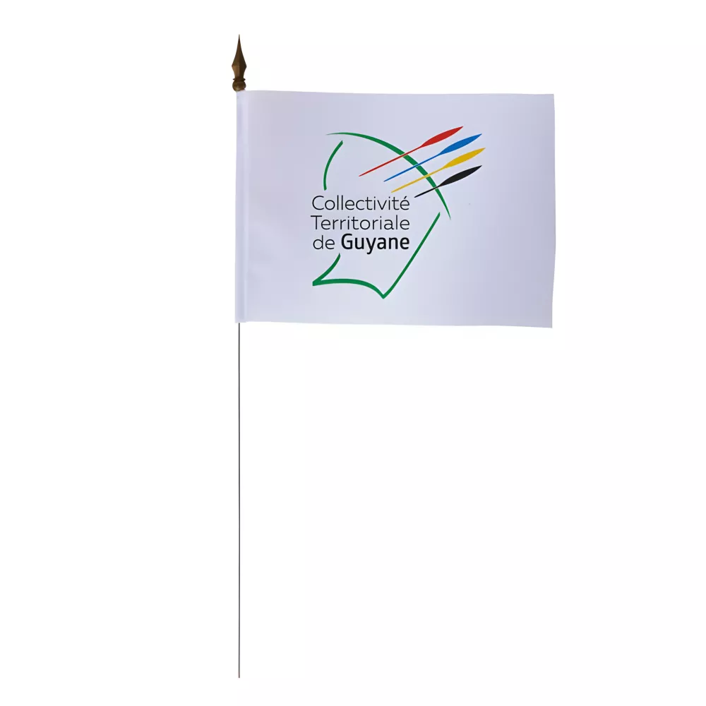 Drapeau de table Guyane 10 x 15 cm polyester