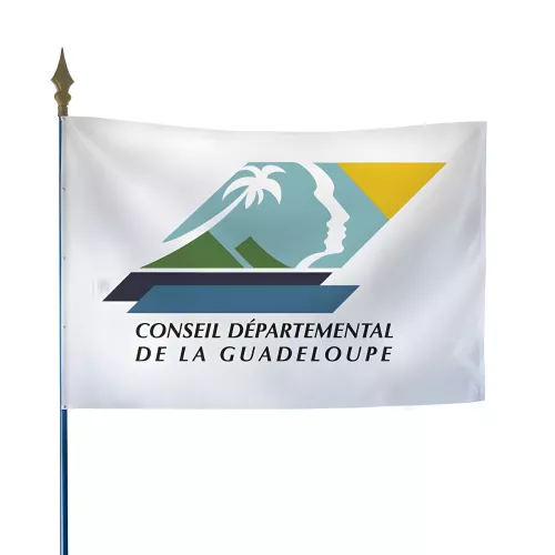 Drapeau département Guadeloupe en maille polyester