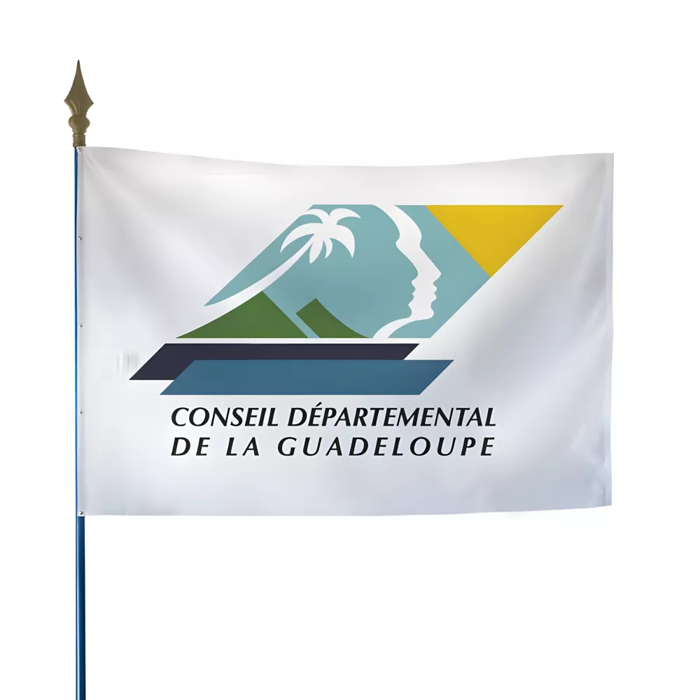 Drapeau département Guadeloupe en maille polyester