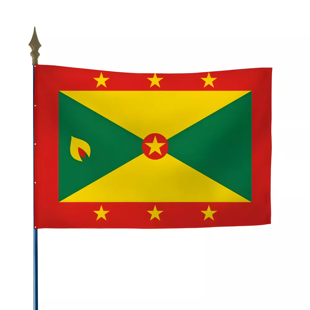 Drapeau Grenade en maille polyester avec hampe Drapeau Grenade en maille polyester avec hampe