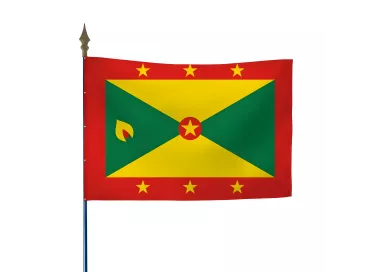 Drapeau Grenade en maille polyester avec hampe