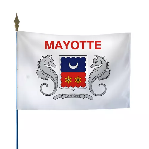 Drapeau armoiries Mayotte en maille polyester