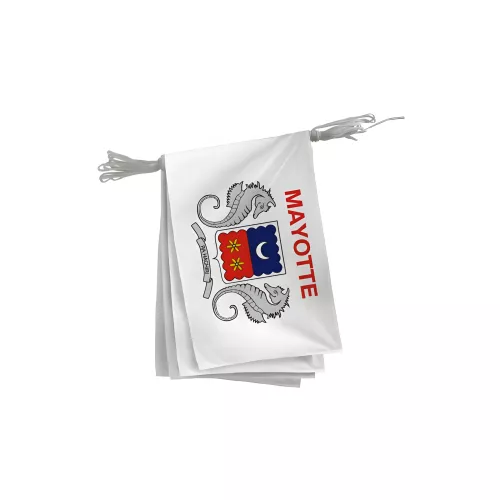 Guirlande armoiries Mayotte en maille polyester 20 x 30 cm