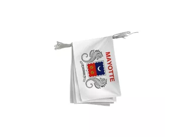 Guirlande armoiries Mayotte en maille polyester 20 x 30 cm