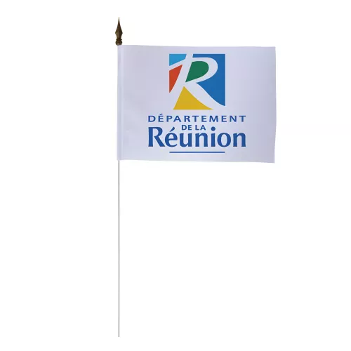 Drapeau de table Département Réunion 10 x 15 cm polyester