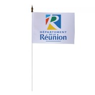 Drapeau de table Département Réunion 10 x 15 cm polyester