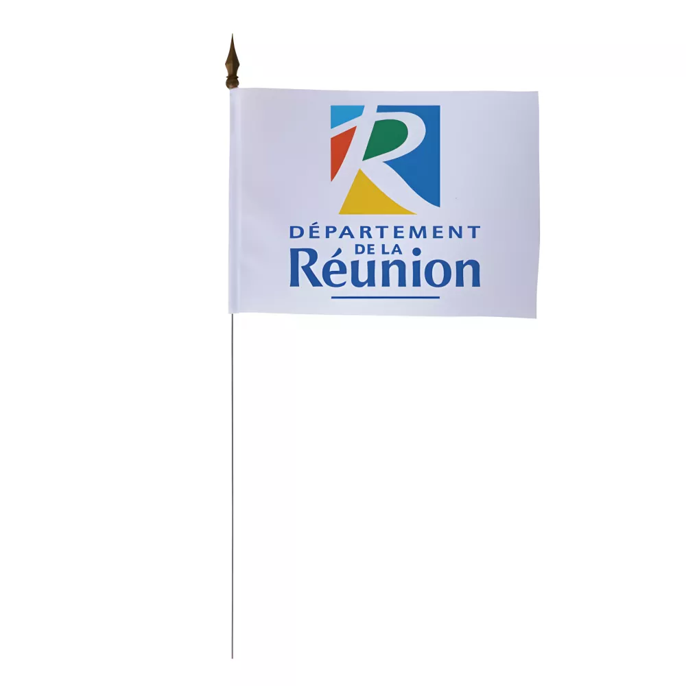 Drapeau de table Département Réunion 10 x 15 cm polyester Drapeau de table Département Réunion 10 x 15 cm polyester