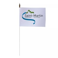 Drapeau de table Saint-Martin 10 x 15 cm polyester