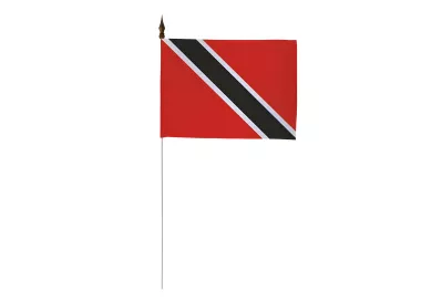 Drapeau de table Trinité-et-Tobago en polyester avec tige métal