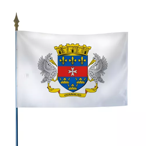 Drapeau armoiries Saint-Barthélemy maille polyester intérieur extérieur