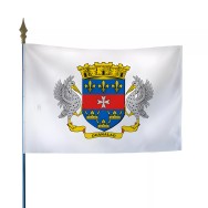 Drapeau armoiries Saint-Barthélemy maille polyester intérieur extérieur