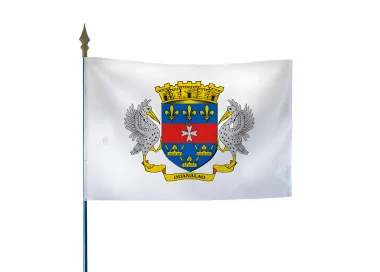 Drapeau armoiries Saint-Barthélemy maille polyester intérieur extérieur