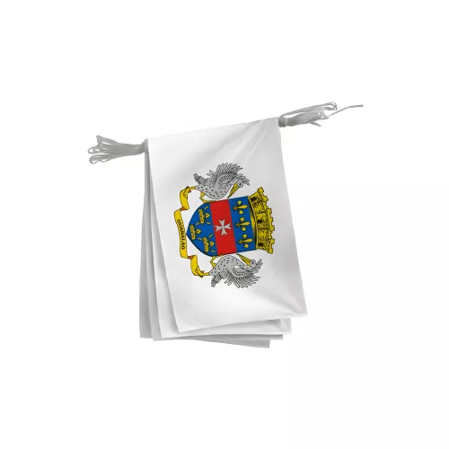 Guirlande armoiries Saint-Barthélemy en maille polyester 20 x 30 cm
