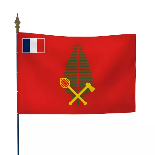 Drapeau Alo avec hampe et lance décorative
