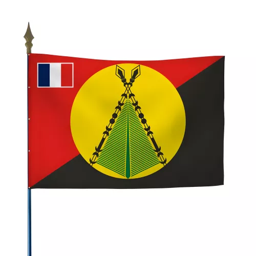 Drapeau Sigave en maille polyester sur hampe
